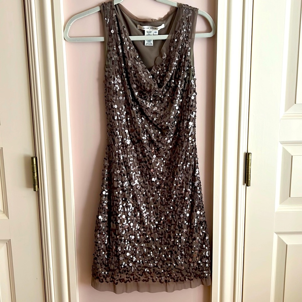 BCBG New Year’s Eve sequin dress